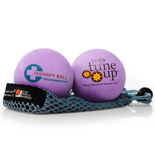 YOGA TUNE UP® Therapy Balls in Tote by Tune Up Fitness - Massage Balls for Trigger Point, Pressure Point & Myofascial Release - Use as Single or Peanut Ball for Pain Relief & Relaxation (Deep Purple)